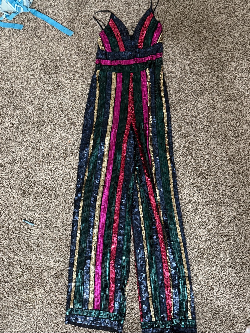 Express Multicolor Sequin Striped Kids One-Piece